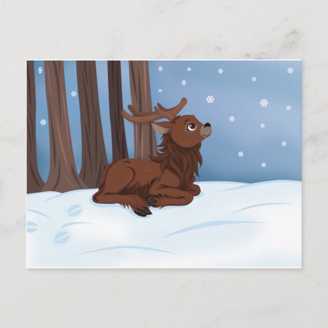 Winter Reindeer Postcard (Front)