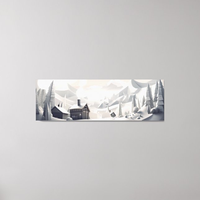 Winter Retreat: Cosy Mountain Landscape  Canvas Print (Front)