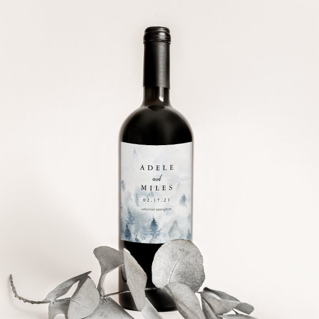Winter Reverie | Personalised Wedding Wine Label (Creator Uploaded)