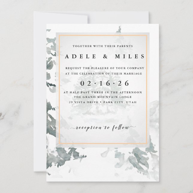 Winter Reverie Wedding  Invitation (Front)