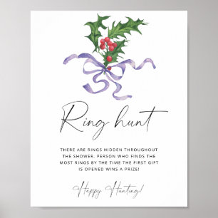 Winter ring hunt bridal shower game poster