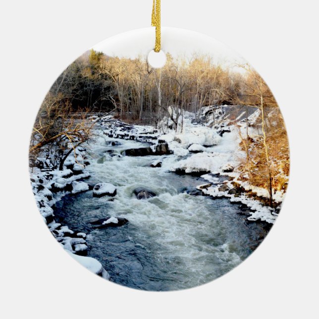 Winter River Ceramic Tree Decoration (Back)