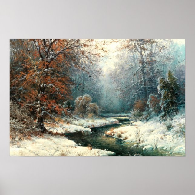 Winter River Landscape Poster (Front)