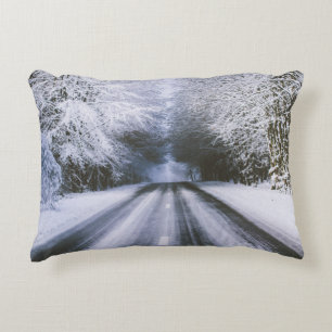 winter road decorative cushion