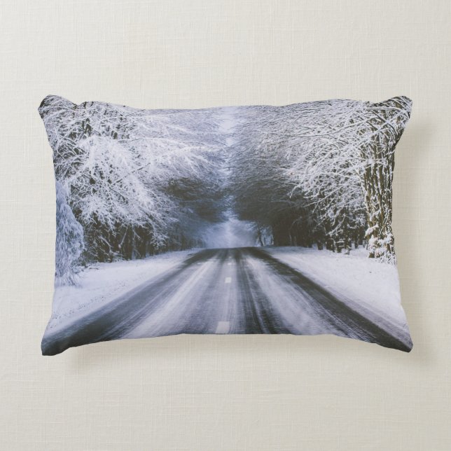 winter road decorative cushion (Front)