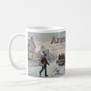 Winter Road Jukebox Americana Memory Mug