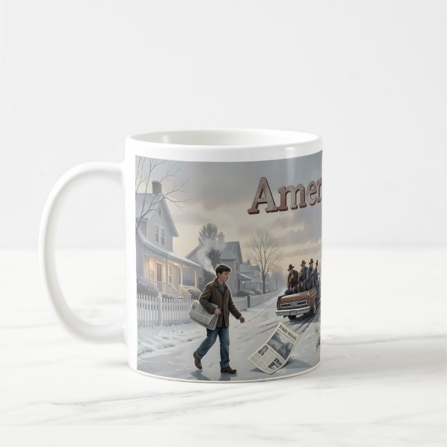 Winter Road Jukebox Americana Memory Mug (Left)