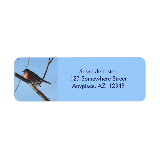 Winter Robin Animal Address Label (Front)