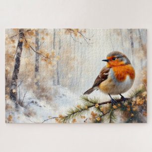 winter robin bird jigsaw puzzle