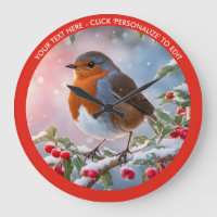 Winter Robin In Snow Custom Text Christmas
