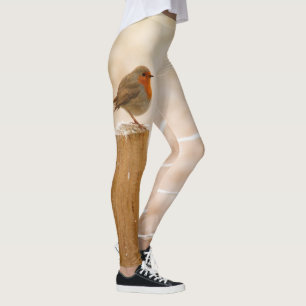 Winter Robin Redbreast Leggings
