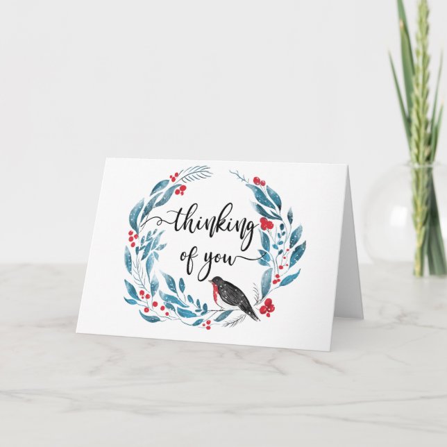 winter robin sympathy card condolences loss (Front)