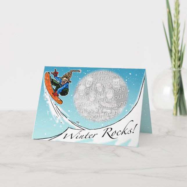 Winter Rocks Seasonal Greeting Card (Front)