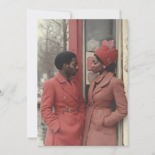 Winter Romance: A Black Couple’s Intimate Moment Invitation