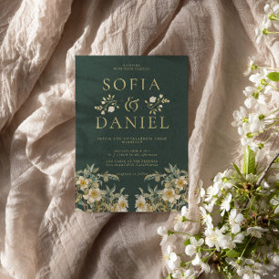 Winter Romantic Florals Wedding Invitation