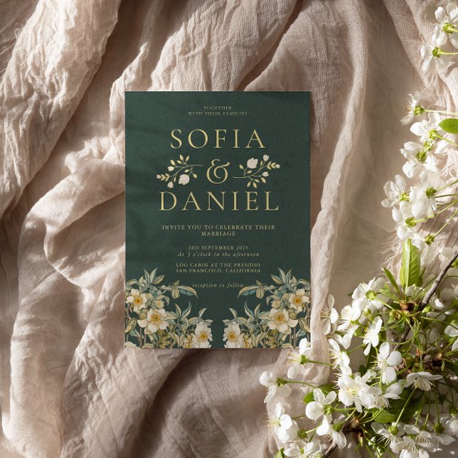 Winter Romantic Florals Wedding Invitation (Creator Uploaded)