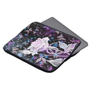 Winter Rose and Butterflies - Beautiful Laptop Sleeve