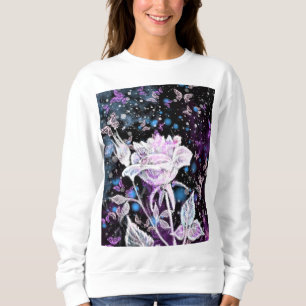 Winter Rose and Butterflies - Beautiful - Sweatshirt