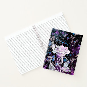 Winter Rose and Butterflies Notebook