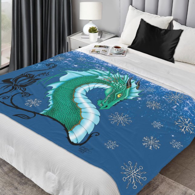 Winter Rose Dragon Fleece Blanket (Creator Uploaded)