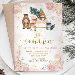 Winter Rose Pink Snowflakes Birthday Christmas Invitation<br><div class="desc">Winter Blush Pink Snowflakes Oh What Fun Christmas Invitation.
Perfect for welcoming winter and celebrating the birthday
Christmas Pine Tree Santa Sleigh Reindeer
Blush Pink Winter Oh What Fun Sleigh Birthday</div>