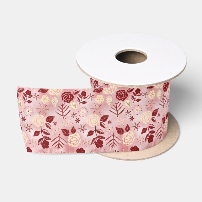 Winter rose satin ribbon  (Spool)