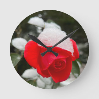 Winter Rose Wall Clock