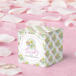 Winter rose watercolor floral Thank you gift Favour Box