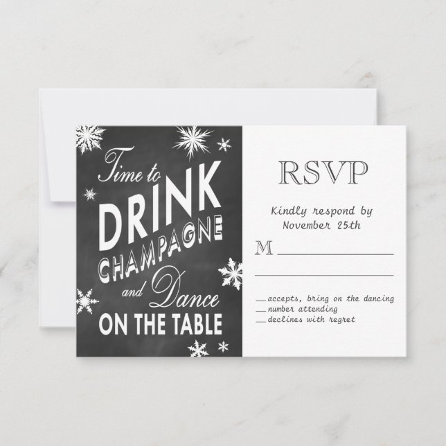Winter RSVP Time to Drink Champagne (Front)