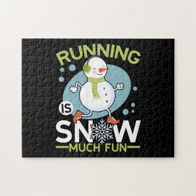 Winter Runner - Running is Snow Much Fun Jigsaw Puzzle (Horizontal)
