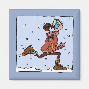 winter runner (woman) magnet