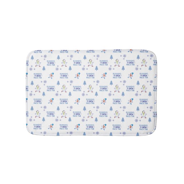 Winter Running - Snowman Christmas Tree Bath Mat (Front)