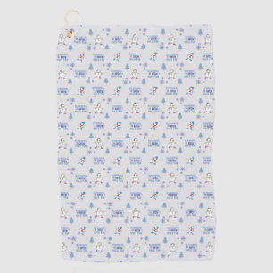 Winter Running - Snowman Christmas Tree Golf Towel