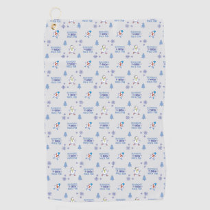 Winter Running - Snowman Christmas Tree Golf Towel