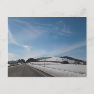 Winter Rural Scene with Hill in Ohio Postcard