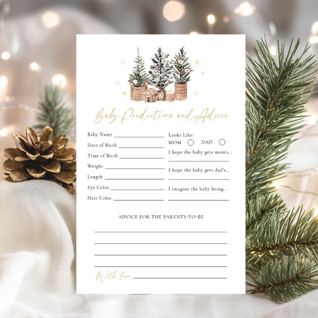 Winter Rustic Baby Predictions, Advice Shower Game (Creator Uploaded)