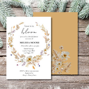 Winter Rustic Boho Love Is In Bloom Bridal Shower Invitation