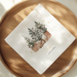 Winter Rustic Christmas Trees Baby Shower Napkin<br><div class="desc">This design features watercolor Christmas trees in soft,  rustic shades of green,  adorned with natural brown and beige-toned baubles.</div>