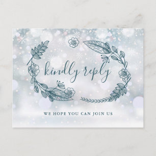 Winter Rustic Floral Song Request RSVP Card