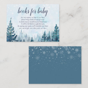 Winter Rustic Pine Tree Forest Books For Baby Enclosure Card