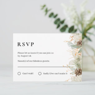 Winter rustic watercolor RSVP card
