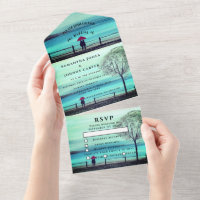 Winter Rustic Wood Couple Birch Country All In One