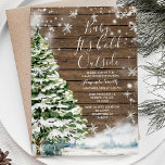 Winter Rustic Wood Evergreen Trees Baby Shower Invitation<br><div class="desc">Winter Rustic Wood Evergreen Trees Cold Outside Baby Shower</div>