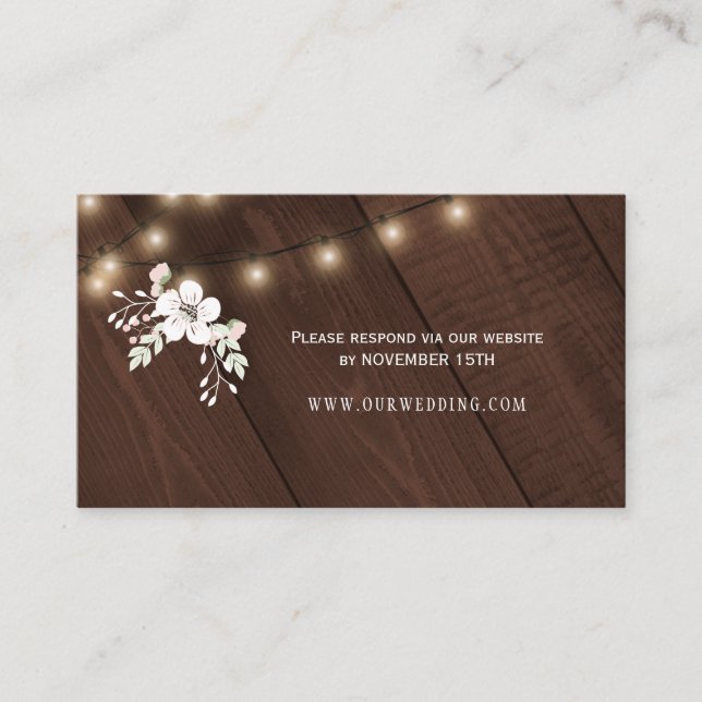 Winter Rustic Wood Wedding Website RSVP Insert (Front)