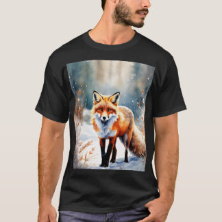 Winter’s Guardian: Fox in the Snow T-Shirt