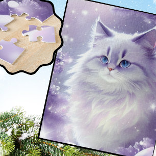 Winter’s Magical Feline Fantasy Jigsaw Puzzle