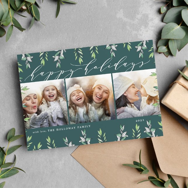 Winter Sage | Holiday Photo Collage Card (Creator Uploaded)