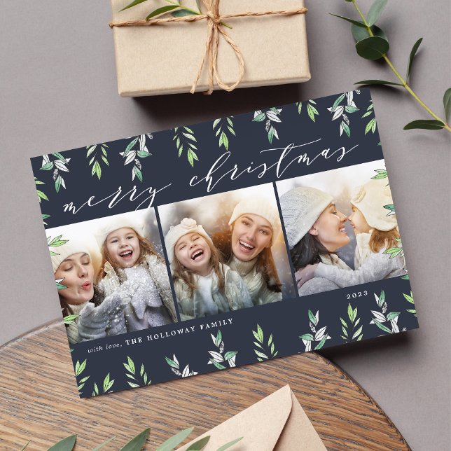 Winter Sage | Holiday Photo Collage Card (Creator Uploaded)