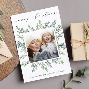 Winter Sage   Merry Christmas Holiday Photo Card