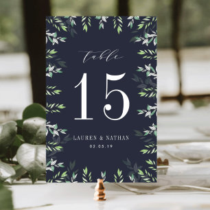 Winter Sage   Personalised Table Number Card